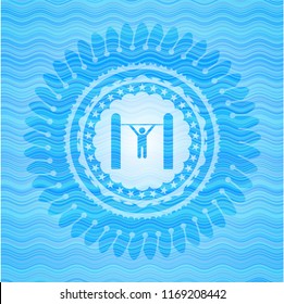 pull up icon inside water concept emblem.