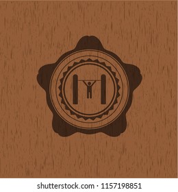 pull up icon inside wood emblem. Retro