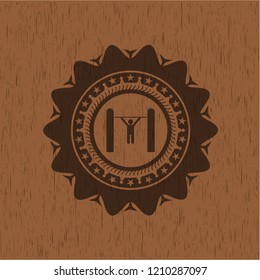 pull up icon inside wood emblem. Retro