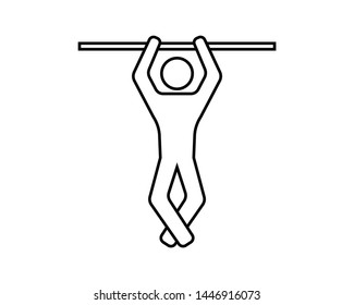 Pull up icon in line style. Pull up is an exercise to form and enlarge the back muscles.- vector EPS 10