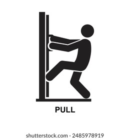 Pull icon. Move something towards yourself isolated on background vector illustration.