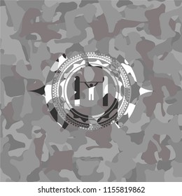 pull up icon on grey camo texture