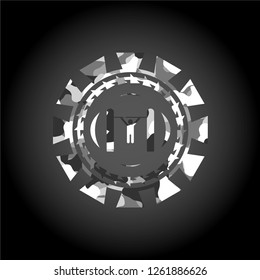 pull up icon on grey camo texture