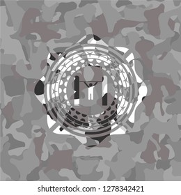 pull up icon on grey camo texture