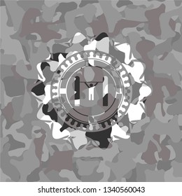 pull up icon on grey camouflage texture