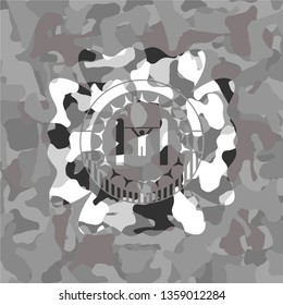 pull up icon on grey camouflage pattern
