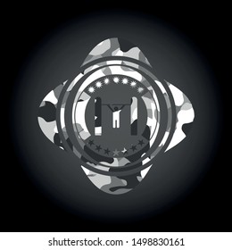 pull up icon on grey camouflaged pattern