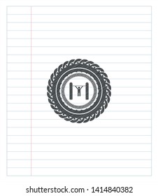pull up icon pencil emblem. Vector Illustration. Detailed.