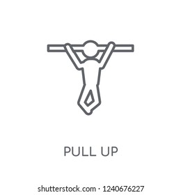 Pull up linear icon. Modern outline Pull up logo concept on white background from army and war collection. Suitable for use on web apps, mobile apps and print media.