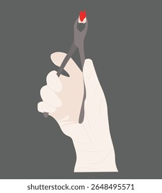 pull out a tooth. Extracted tooth decay pull out sick tooth