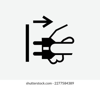 Pull Out Unplug Electrical Wall Plug Socket Disconnect Black White Silhouette Sign Symbol Icon Clipart Graphic Artwork Pictogram Illustration Vector