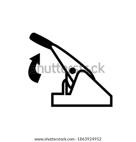 Pull Parking Brake Black Icon,Vector Illustration, Isolated On White Background Label. EPS10
