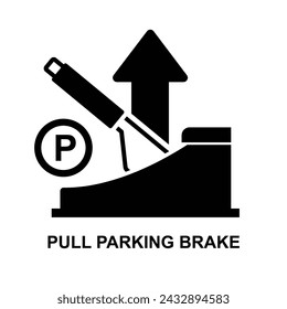 Pull parking brake icon isolated on background vector illustration.