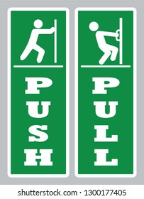 Pull push door sign.Open door board vector