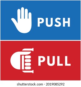 Pull Push Open Vector Icon Symbol Stock Vector (Royalty Free ...