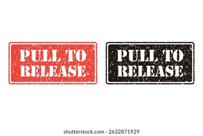 pull to release grunge stamp design, vector, isolated on transparent background