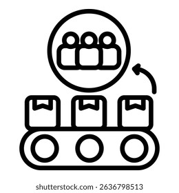 Pull System Icon Line Style For Various Design Purposes