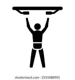 Pull Ups Exercise Icon, Vector graphics