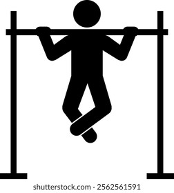 Pull ups icon. Exercise signs and symbols.