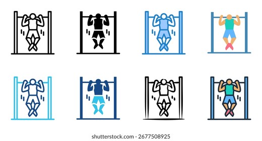 Pull ups icon set multiple style collection 
