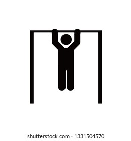 Pull up vector icon on white background. Sports concept. Fitness sign. 