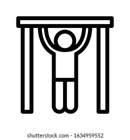 pull up vector thin line icon 