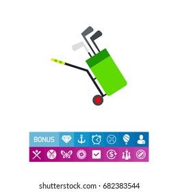 Pullcart with Golf Clubs Icon