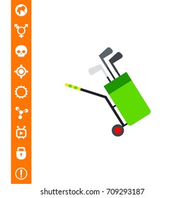 Pullcart with Golf Clubs Icon