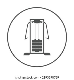 Pulldown Fitness Gym Machine Icon | Circle Version Icon |