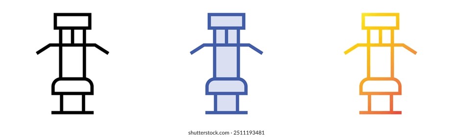 pulldown icon. Linear, Blue Fill and Gradient Style Design Isolated On White Background