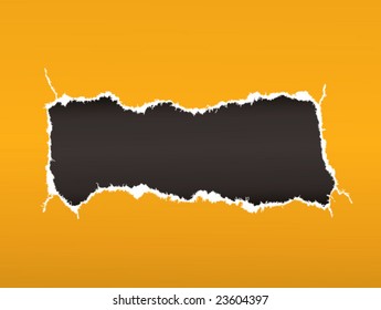The pulled out piece from a sheet of paper