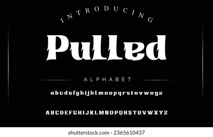 Pulled Sport Modern Italic Alphabet Font. Typography urban style fonts for technology, digital, movie logo design. vector illustration