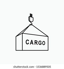 Pulley and Container Icon. 3D Cargo, Shipping Symbol for Info Graphic, Design Elements, Websites, Presentation and Application - Vector.