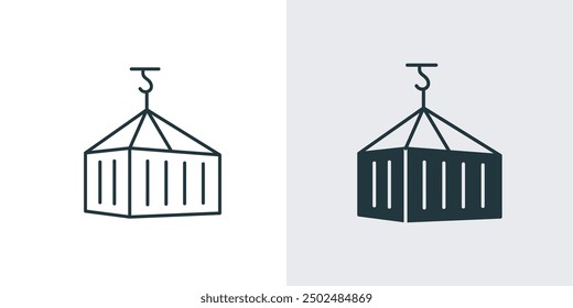 Pulley of Container Icon. cargo, shipping, container, delivery, logistic vector