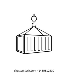 
Pulley  & Container Icon -  Shipping Vector Sign & Symbol In Line Art Style For Design, Presentation Or Website.