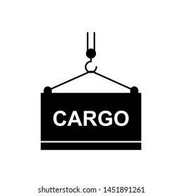 Pulley  & Container Icon - Shipping Vector Sign & Symbol in Glyph Style for Design, Presentation or Website.