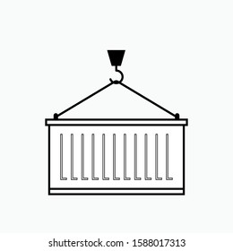 
Pulley of Container Icon - Shipping Vector, Sign and Symbol for Design, Presentation, Website or Apps Elements.