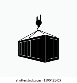 Pulley of Container Icon - Shipping Vector, Sign and Symbol for Design, Presentation, Website or Apps Elements.