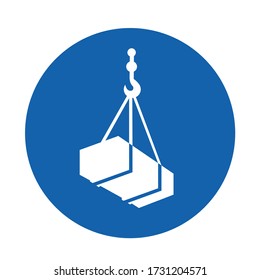 Pulley & Container Icon - Shipping Vector Sign & Symbol in Glyph Style for Design