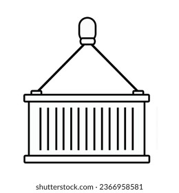 Pulley and container icon symbol for website design, mobile application. Vector illustration.