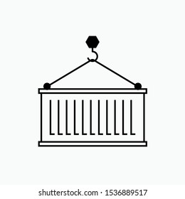 Pulley and Container Icon - Vector, Sign and Symbol for Design, Presentation, Website or Apps Elements.