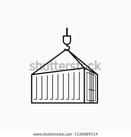 Pulley and Container Icon - Vector, Sign and Symbol for Design, Presentation, Website or Apps Elements.
