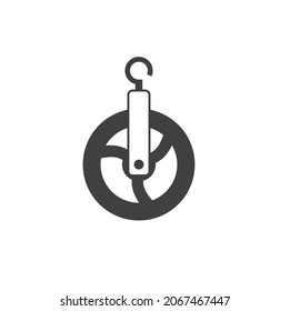 pulley to draw water from the well, vector art.