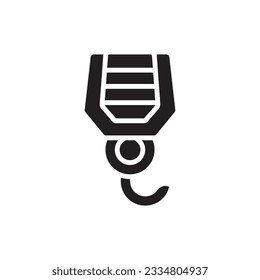 Pulley Hook Filled Icon Vector Illustration