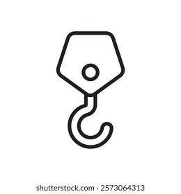 pulley hook icon line vector design template with trendy style
