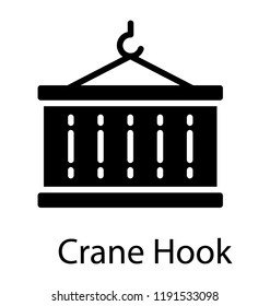 Pulley hook to uplift containers, freight container icon design