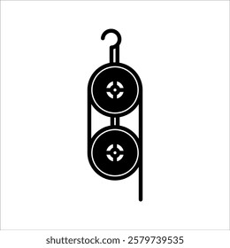 Pulley icon. Construction tool icon for lifting. Vector illustration,on white background.