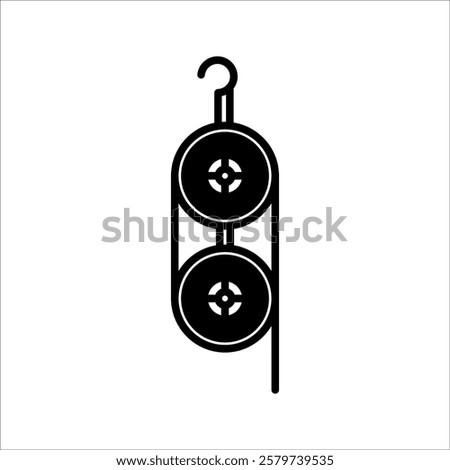 Pulley icon. Construction tool icon for lifting. Vector illustration,on white background.