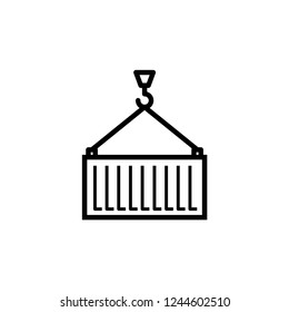 Pulley Icon. Crane Hook Vector Sign & Symbol Illustration. 
