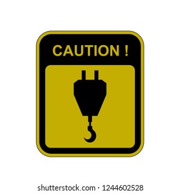 Pulley Icon. Crane Hook Vector Sign & Symbol Illustration. 